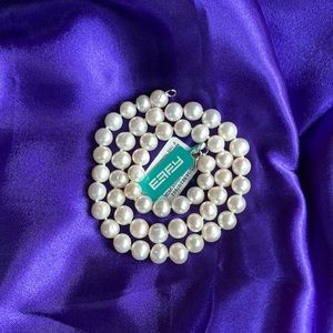 NWT $200 MSRP Effy White Freshwater Pearl Strand Necklace sterling silver clasp